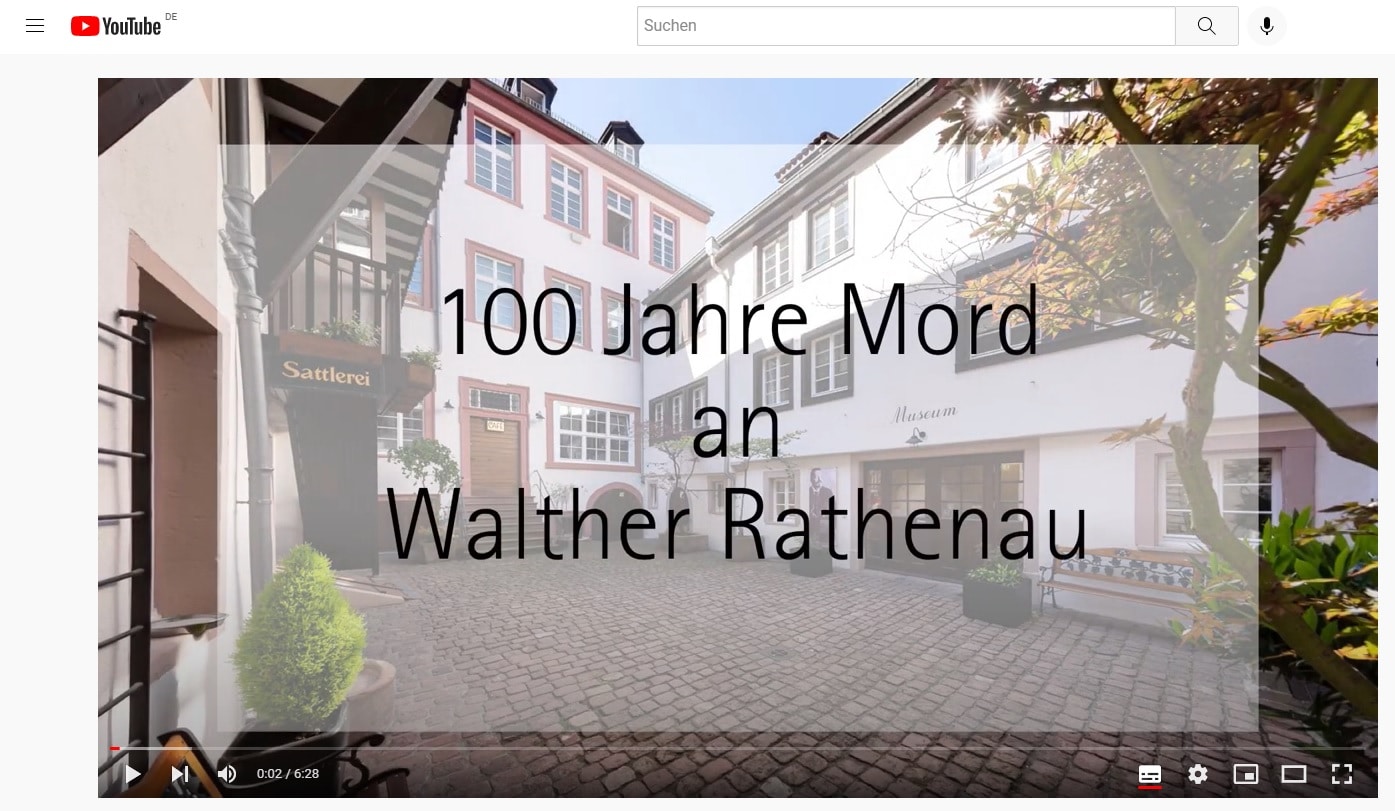 Video: 100 Jahre Mord an Walther Rathenau
