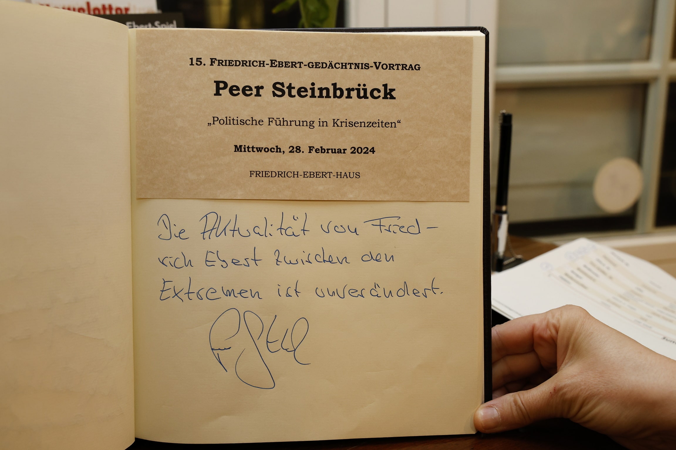 Gästebucheintrag von Peer Steinbrück