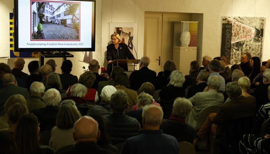 Heidelberg. Neujahrsempfang 2025 im Eberthaus. Mit Gastrednerin Anke Rehlinger, Guenter Schmitteckert und Diana Busch. 16.01.2025 - Helmut Pfeifer.