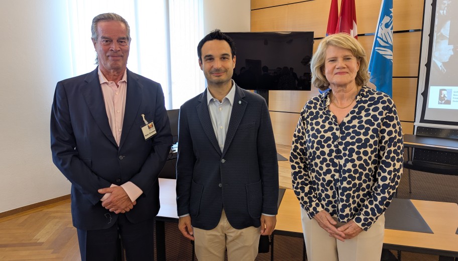 Stadtpräsident von Locarno Nicola Pini, Christina Stresemann und Walter Stresemann